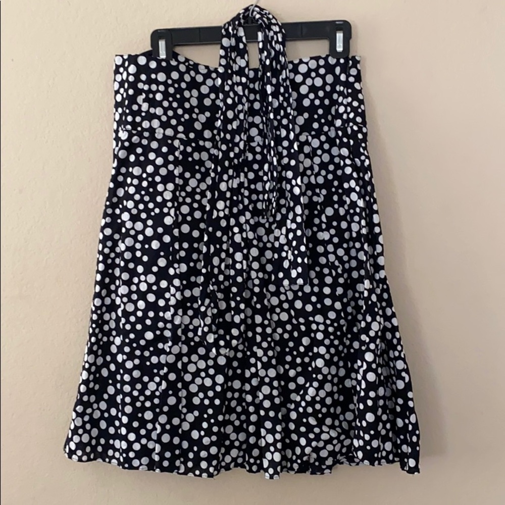 INC basic polka dot skirt with cloth belt